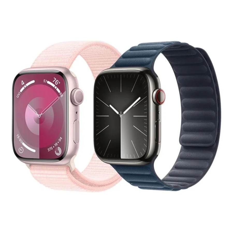 Apple Watch Series 9 GPS 41mm Silver Aluminum Case w. Storm Blue S. Band - S/M (MR903)