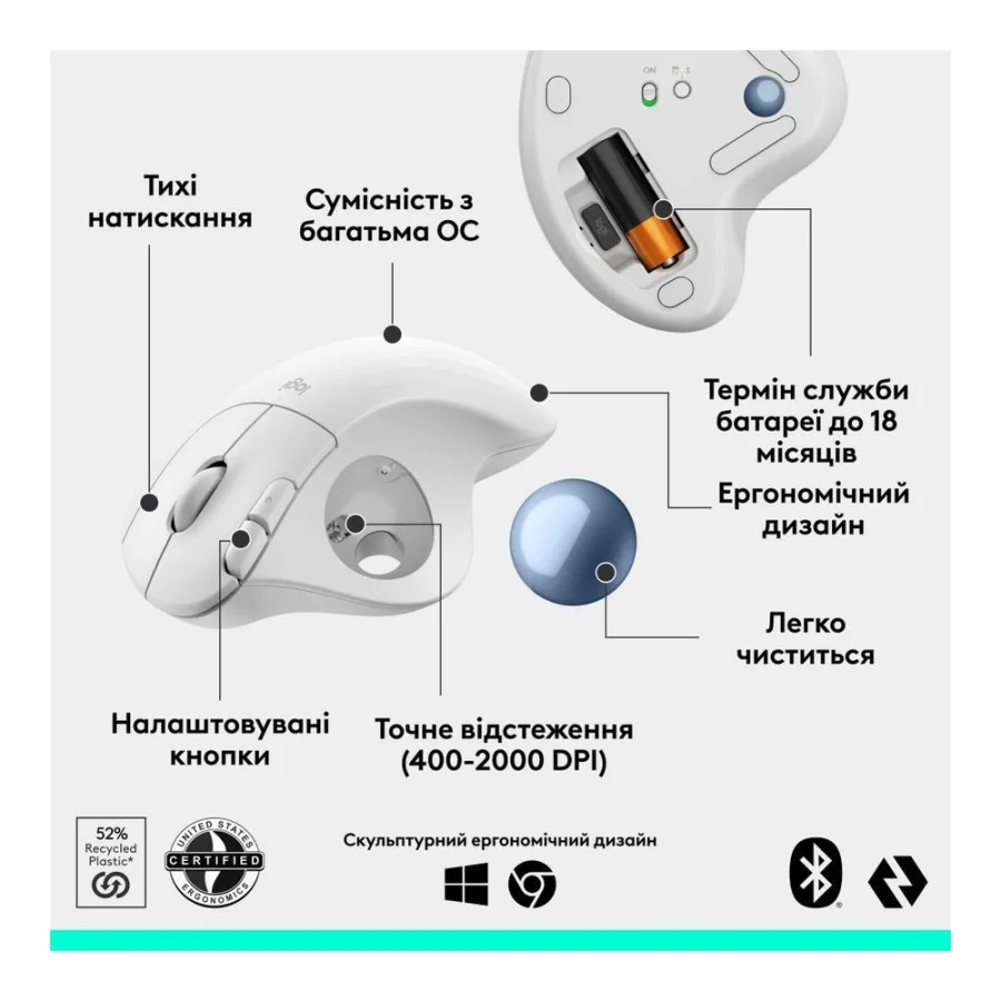 Logitech Ergo M575S Offwhite (910-007030, 910-00732)