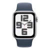 Apple Watch SE 2 GPS + Cellular 44mm Silver Aluminum Case w. Storm Blue Sport Band - M/L (MRHH3)