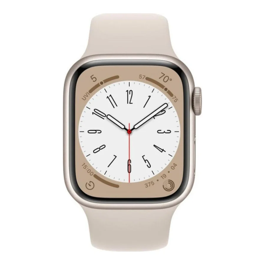 Apple Watch Series 8 GPS 41mm Starlight Aluminum Case w. Starlight S. Band - M/L (MNUF3) (US)