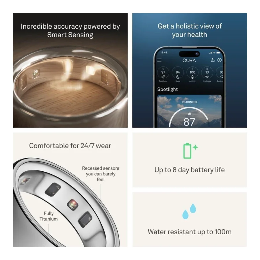 Oura Ring 4 Brushed Silver Size 10 (JZ90-54220-10)