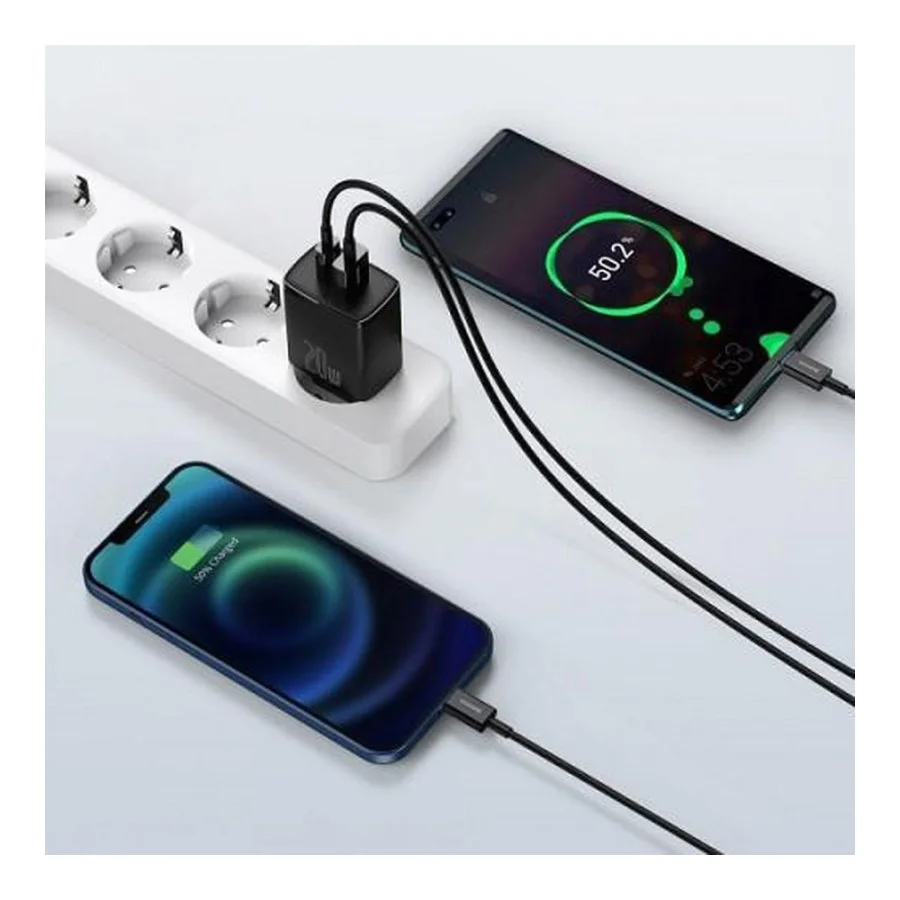 Baseus Compact Quick Charger U+C 20W Black (CCXJ-B01)