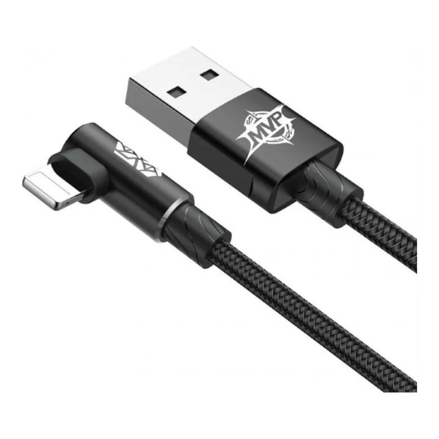 Baseus MVP Elbow Type Cable USB For IP 2A 1M Black (CALMVP-01)