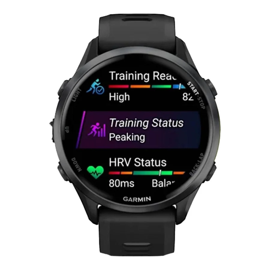 Garmin Forerunner 970 Carbon Gray DLC Titanium w. Black Case and Black/Translucent W. Band (010-02969-00/10/60)