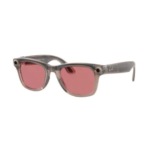 Ray-Ban Meta Wayfarer Large - Clear / Watermelon Red Transitions (RW4008 6705P5 53-22)