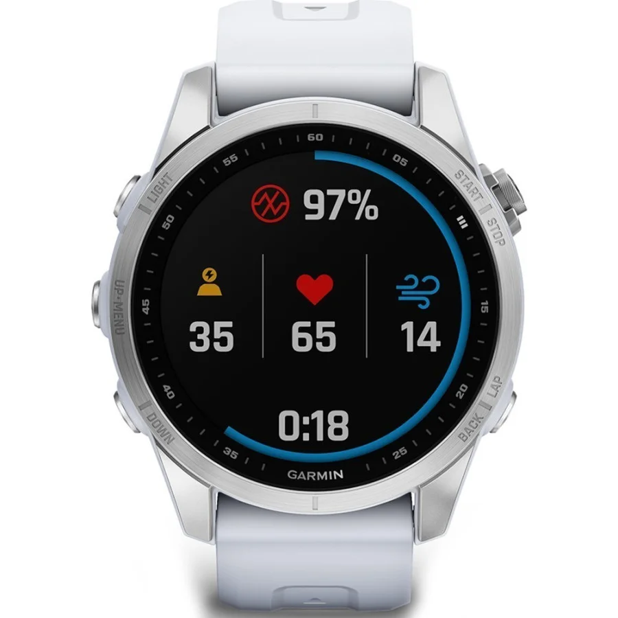 Garmin Fenix 7S Silver with Whitestone Band (010-02539-02/03)