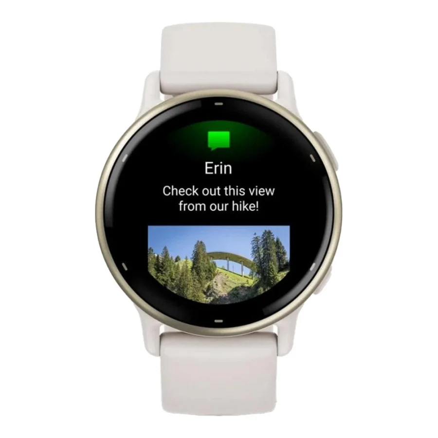 Garmin vivoactive 5 Cream Gold Aluminum Bezel with Ivory Case and Silicone Band (010-02862-11)