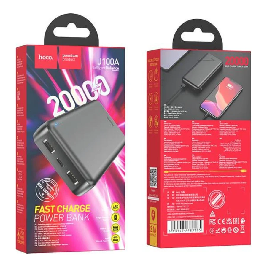 Hoco J100A High-ranking 20000mAh 10.5W Black