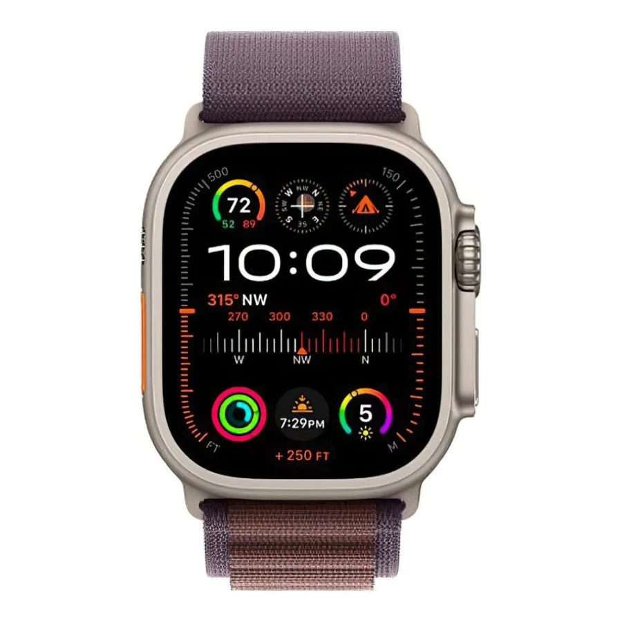 Apple Watch Ultra 2 GPS + Cellular 49mm Titanium Case with Indigo Alpine Loop - Medium (MRET3)