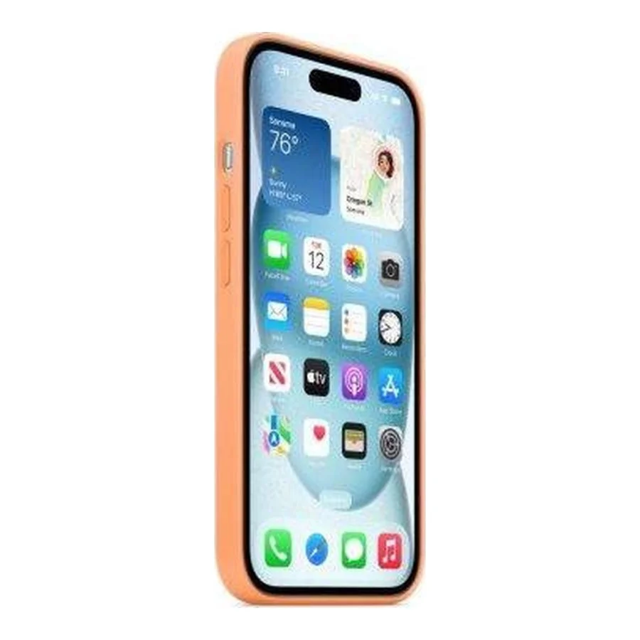 Apple iPhone 15 Silicone Case with MagSafe - Orange Sorbet (MT0W3) (OEM)