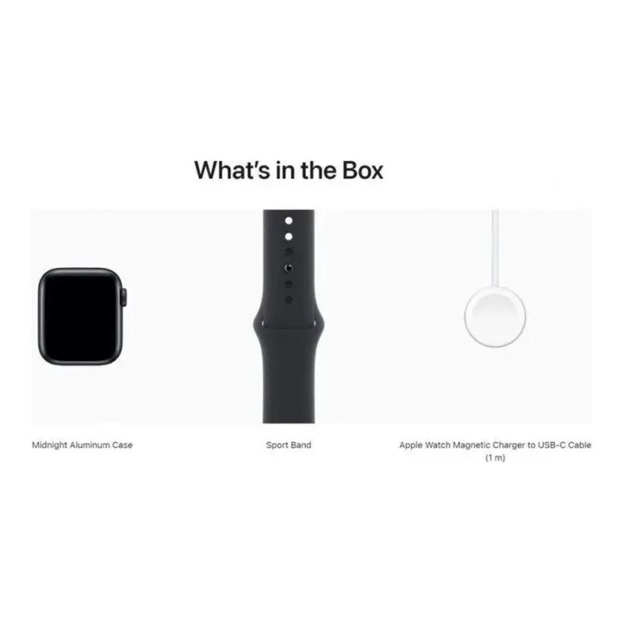 Apple Watch SE 2 GPS 44mm Midnight Aluminum Case w. Midnight S. Band - M/L (MNTG3)