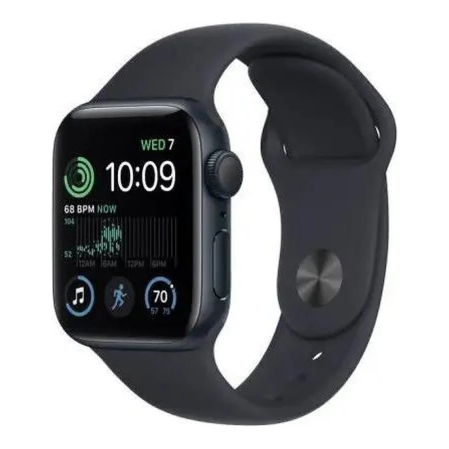 Apple Watch SE 2 GPS 44mm Midnight Aluminum Case w. Midnight S. Band - M/L (MNTG3)