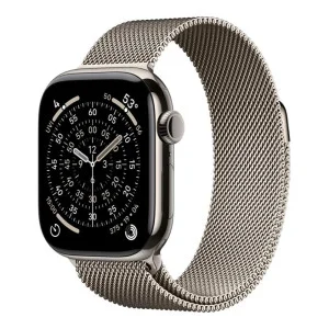 Apple Watch Series 11 GPS + Cellular 46mm Natural Tit. Case w. Natural Milanese Loop - M/L (MFD04)