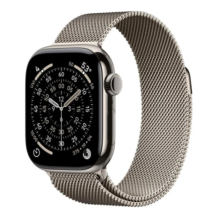 Apple Watch Series 11 GPS + Cellular 46mm Natural Tit. Case w. Natural Milanese Loop - M/L (MFD04)