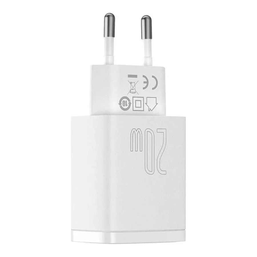 Baseus Compact Quick Charger U+C 20W White (CCXJ-B02)