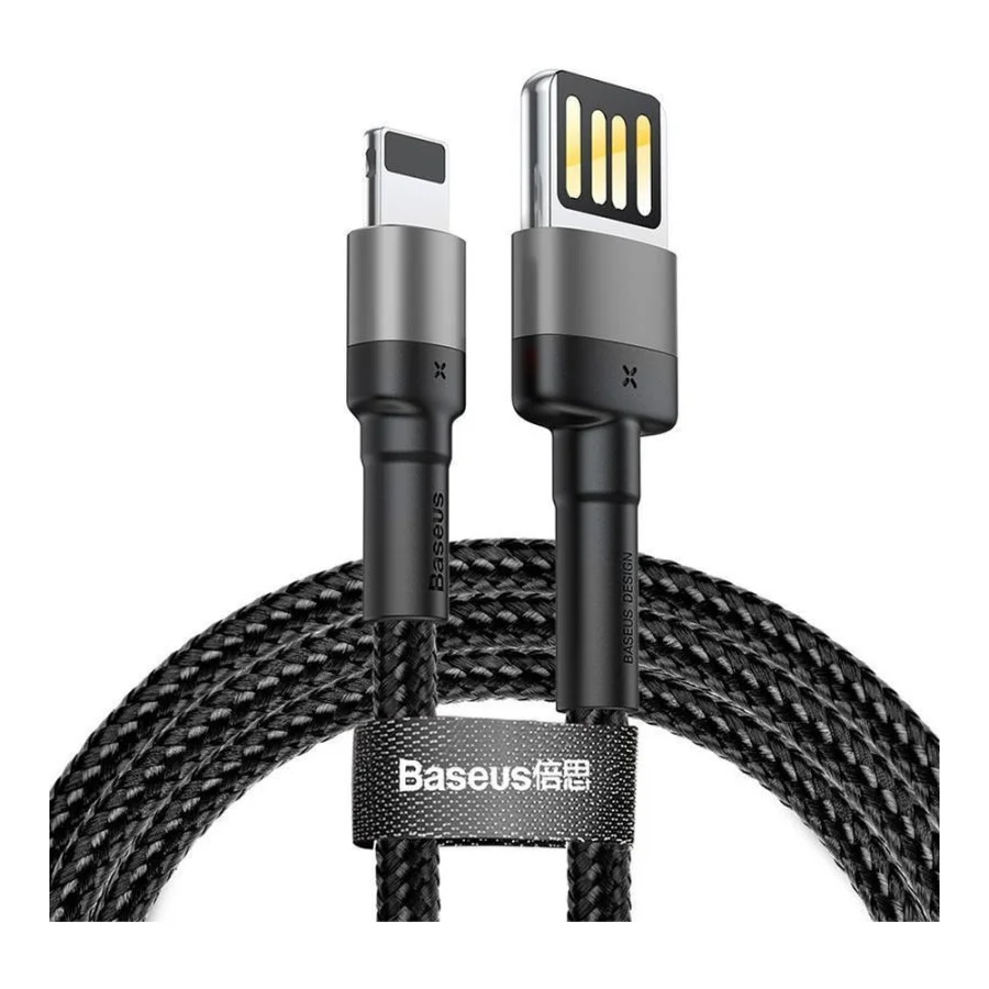 Baseus Cafule Cable special edition USB For iP 2.4A 1м Grey+Black (CALKLF-GG1)
