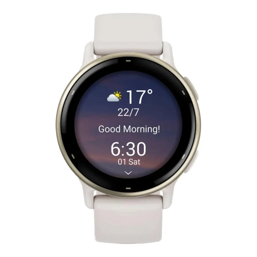 Garmin vivoactive 5 Cream Gold Aluminum Bezel with Ivory Case and Silicone Band (010-02862-11)