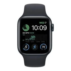 Apple Watch SE 2 GPS 44mm Midnight Aluminum Case w. Midnight S. Band - M/L (MNTG3)