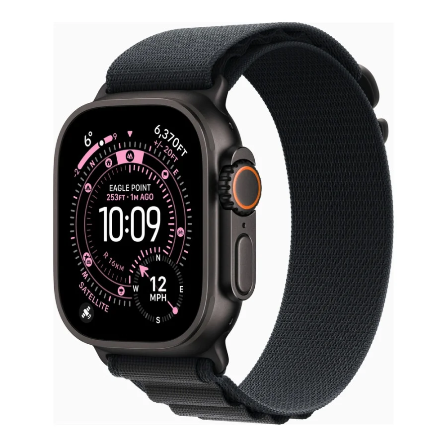 Apple Watch Ultra 3 GPS + Cellular 49mm Black Tit. Case w. Black Alpine Loop - Small (MF0Q4)