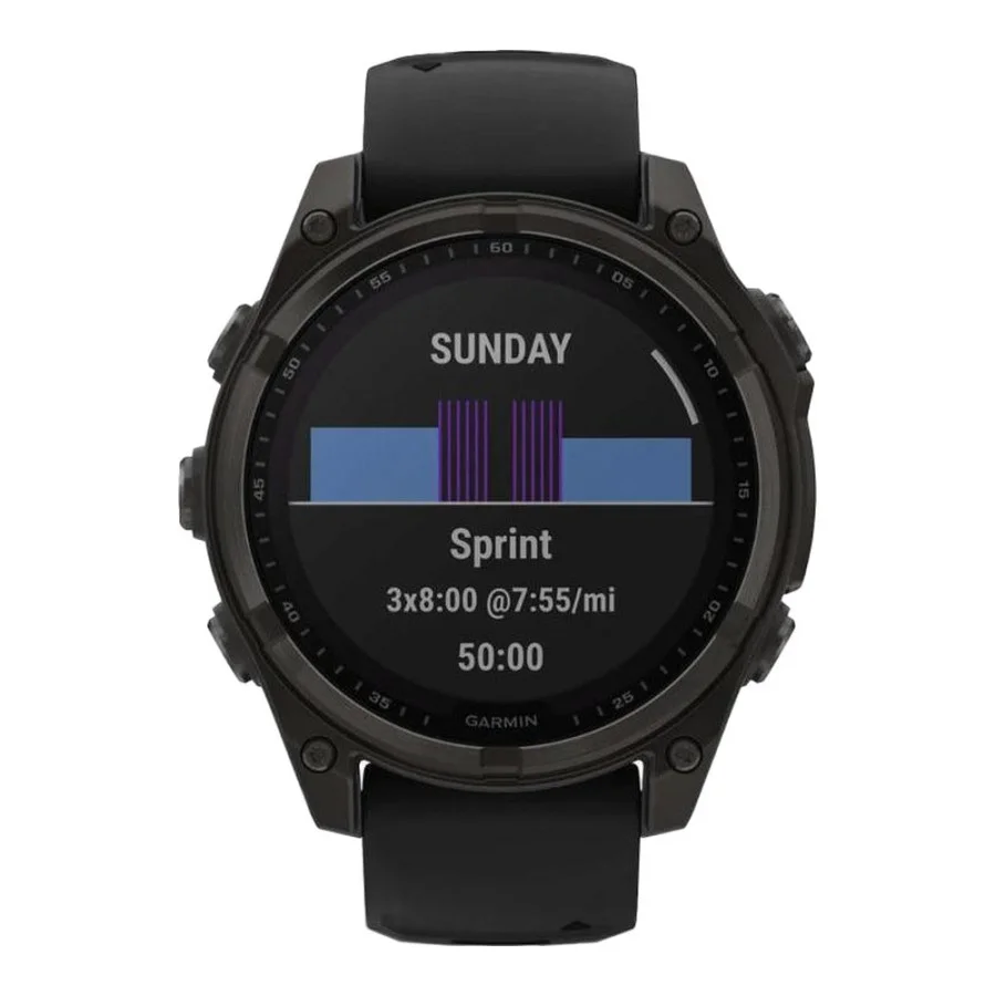 Garmin Fenix 8 47mm Solar Sapphire Carbon Gray DLC Titanium w. Black/Pebble Gray S. Band (010-02906-10/11/70)