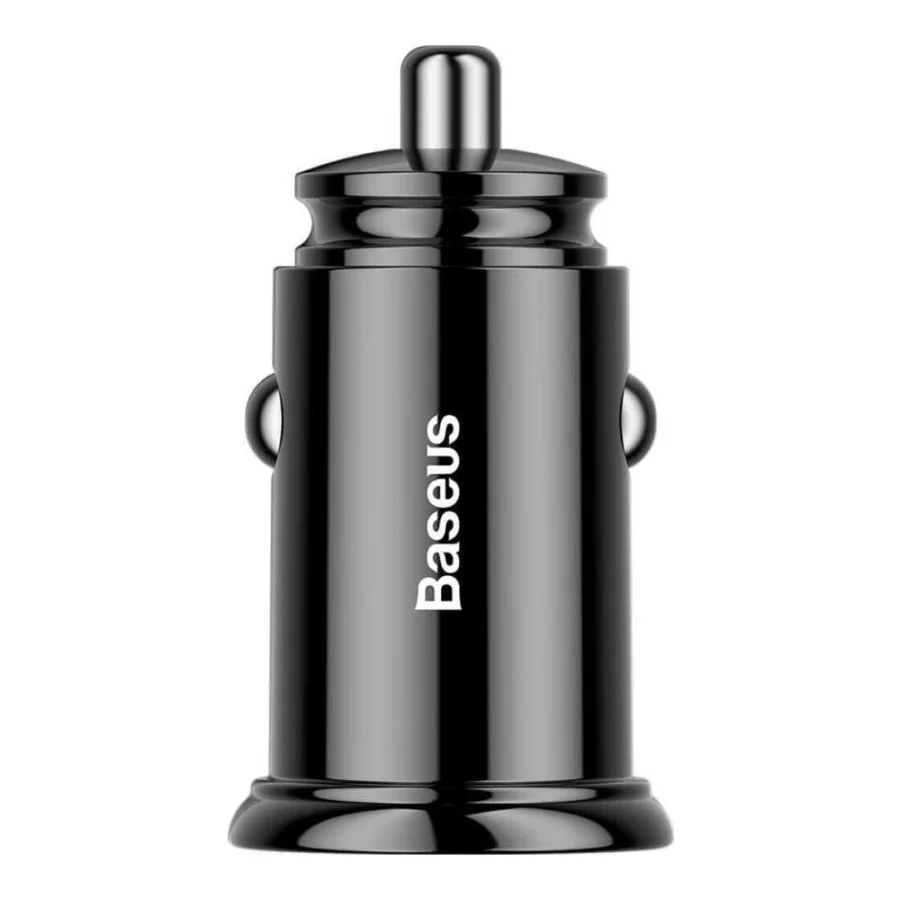 Baseus USB Car Charger USB 3.0 + USB-C 30W Black (CCALL-YS01)