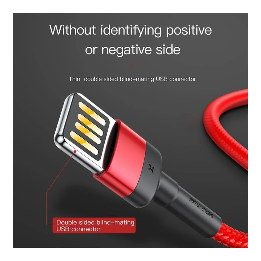 Baseus Cafule Cable special edition USB For iP 2.4A 1м Grey+Black (CALKLF-GG1)