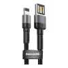 Baseus Cafule Cable special edition USB For iP 2.4A 1м Grey+Black (CALKLF-GG1)