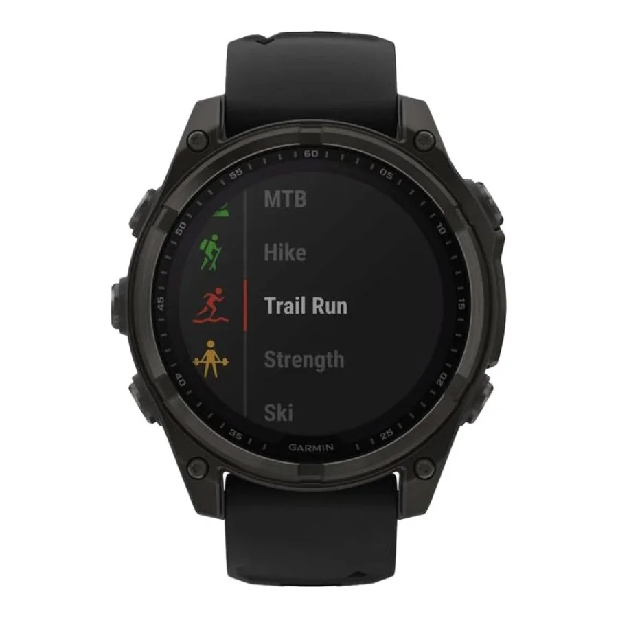 Garmin Fenix 8 47mm Solar Sapphire Carbon Gray DLC Titanium w. Black/Pebble Gray S. Band (010-02906-10/11/70)