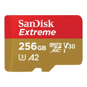 SanDisk 256 GB microSDXC UHS-I U3 V30 A2 Extreme (SDSQXAV-256G-GN6MN)