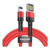 Baseus Cafule Cable special edition USB For iP 2.4A 1м Grey+Black (CALKLF-GG1)