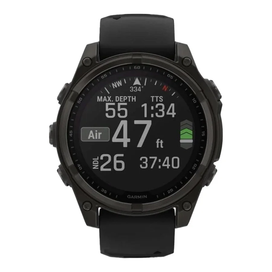 Garmin Fenix 8 47mm Solar Sapphire Carbon Gray DLC Titanium w. Black/Pebble Gray S. Band (010-02906-10/11/70)