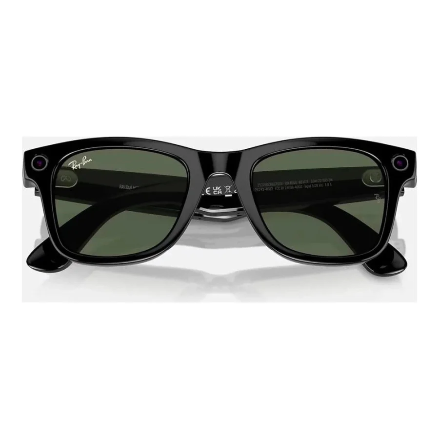 Ray-Ban Meta Wayfarer Large - Shiny Black / G-15 Green (RW4008 601/71 53-22)