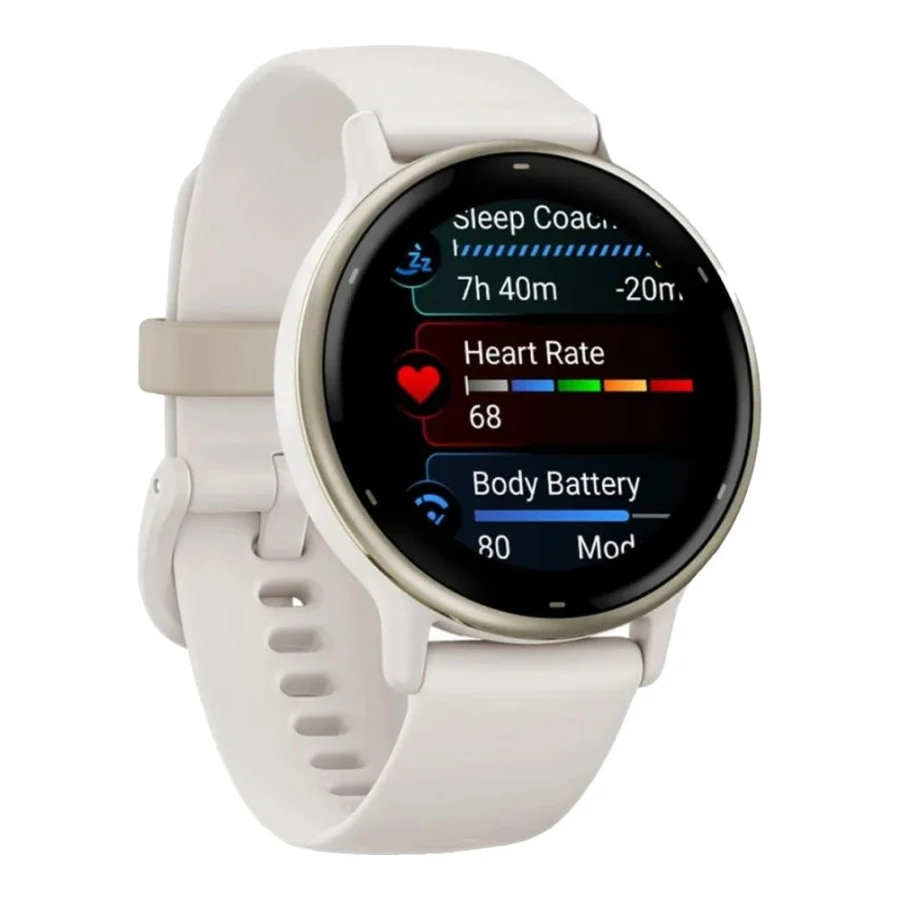 Garmin vivoactive 5 Cream Gold Aluminum Bezel with Ivory Case and Silicone Band (010-02862-11)