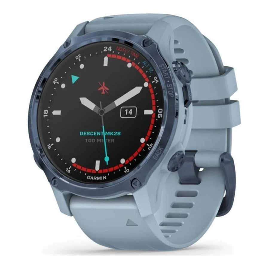 Garmin Descent Mk2S Mineral Blue with Sea Foam Silicone Band (010-02403-07)