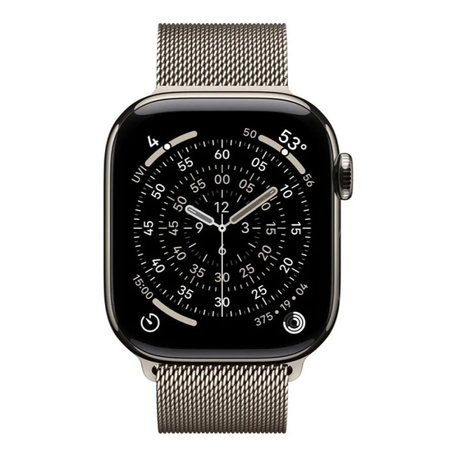 Apple Watch Series 11 GPS + Cellular 46mm Natural Tit. Case w. Natural Milanese Loop - M/L (MFD04)