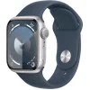 Apple Watch Series 9 GPS 41mm Silver Aluminum Case with Midnight Sport Band S/M (MR9M3, MT2R3)