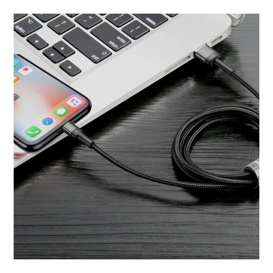 Baseus Cafule Cable Special Edition USB For IP 2.4A 1м Red+Black (CALKLF-G91)