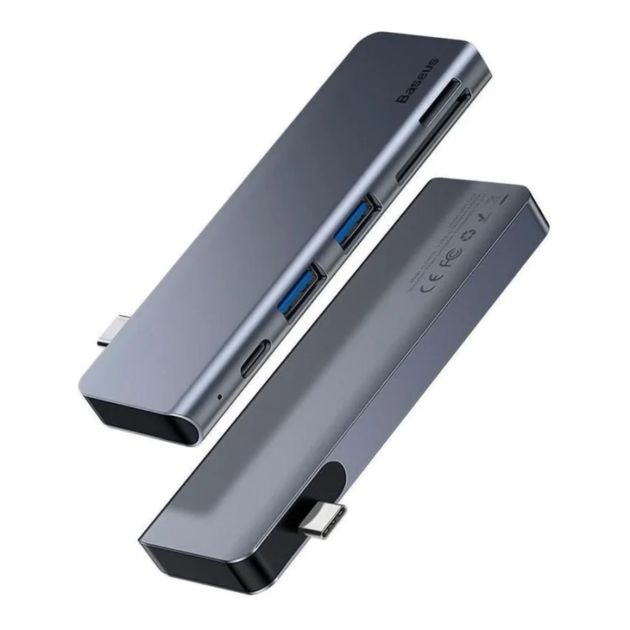 Baseus Harmonica Five-in-one HUB Adapter Grey (CAHUB-K0G)