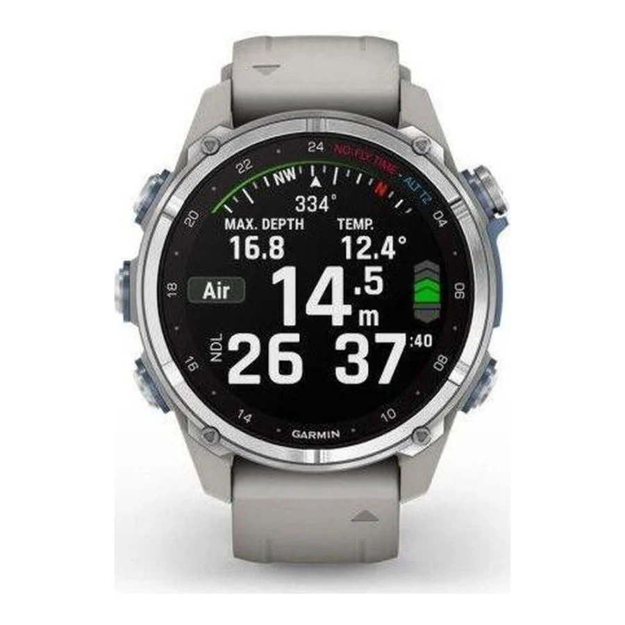 Garmin Descent Mk3 43 mm Stainless Steel with Fog Gray Silicone Band (010-02753-04/03)