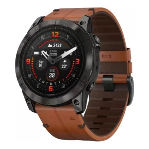 Garmin Epix Pro Gen 2 Sapphire 51mm Carbon G. DLC Tit. with Chestnut L. Band (010-02804-30)