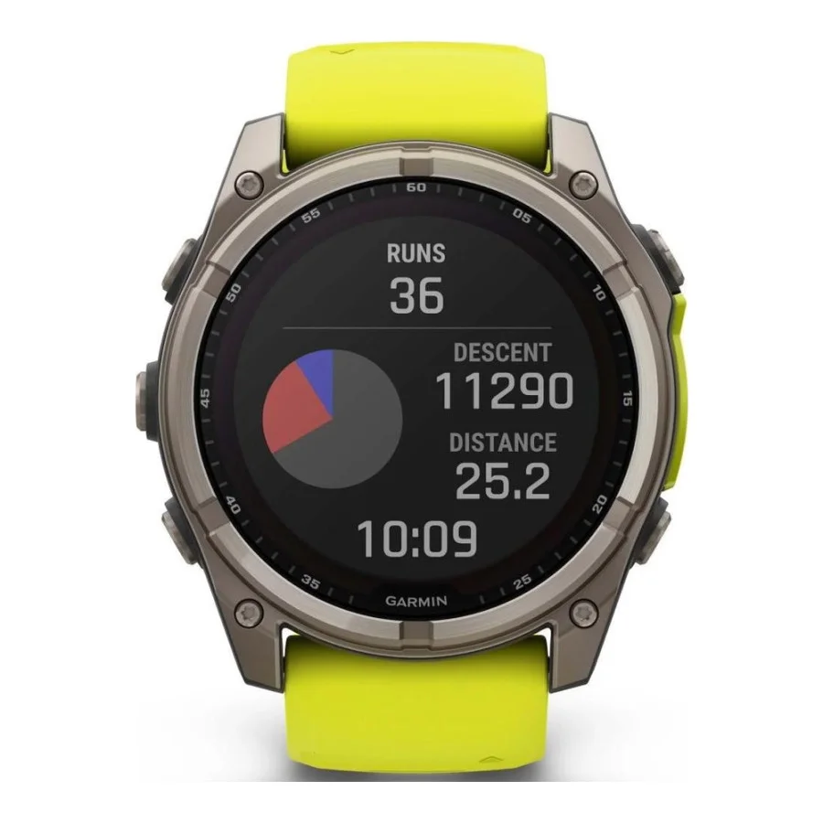 Garmin Fenix 8 47mm Solar Sapphire Titanium w. Amp Yellow/Graphite Silicone Band (010-02906-20/21)