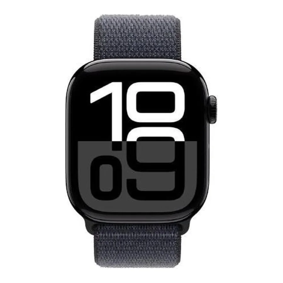Apple Watch Series 10 GPS + Cellular 46mm Jet Black Aluminum Case w. Ink Sport Loop (MWY53)