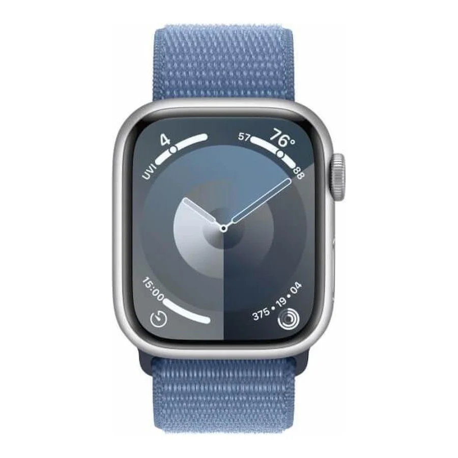 Apple Watch Series 9 GPS 41mm Silver Aluminum Case with Winter Blue Sport Loop (MR923)
