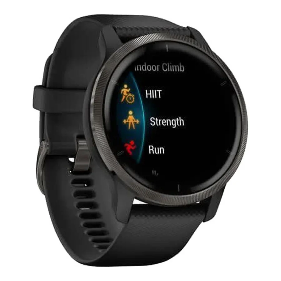 Garmin Venu 2 Slate Stainless Steel Bezel with Black Case and Silicone Band (010-02430-11/01)