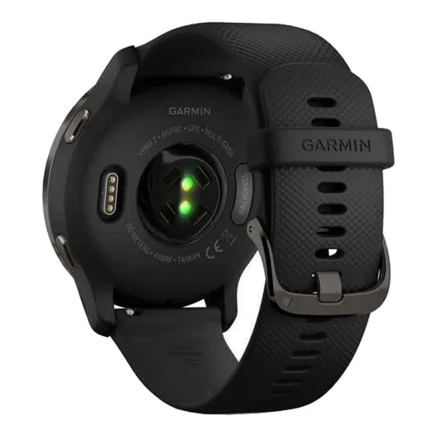 Garmin Venu 2 Slate Stainless Steel Bezel with Black Case and Silicone Band (010-02430-11/01)