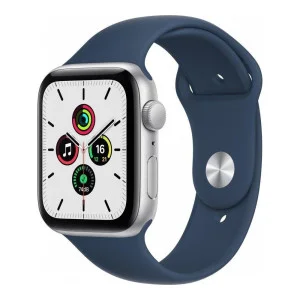 Apple Watch SE GPS 44mm Silver Aluminum Case w. Abyss Blue S. Band (MKQ43) (US)
