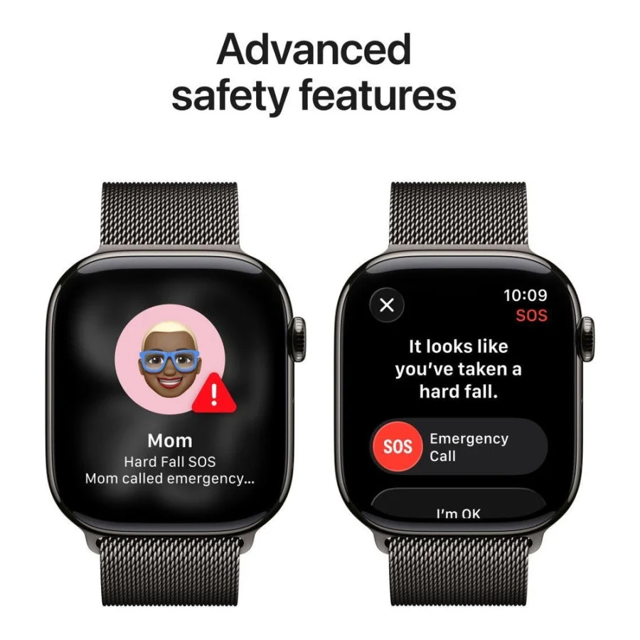 Apple Watch Series 11 GPS + Cellular 46mm Slate Tit. Case w. Slate Milanese Loop - M/L (MFD44)