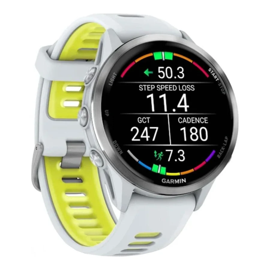 Garmin Forerunner 970 Titanium w. Whitestone Case and Whitestone/T. Amp Yellow Band (010-02969-01/11/61)