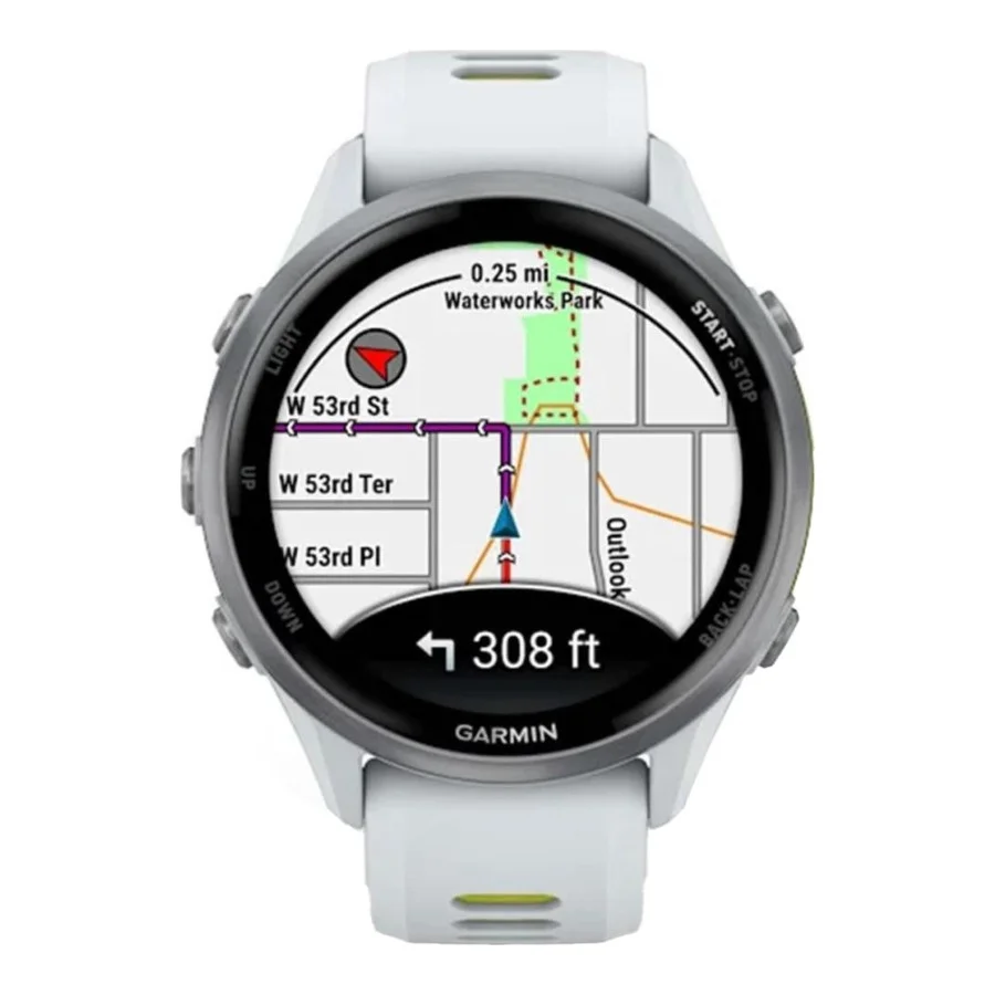 Garmin Forerunner 970 Titanium w. Whitestone Case and Whitestone/T. Amp Yellow Band (010-02969-01/11/61)