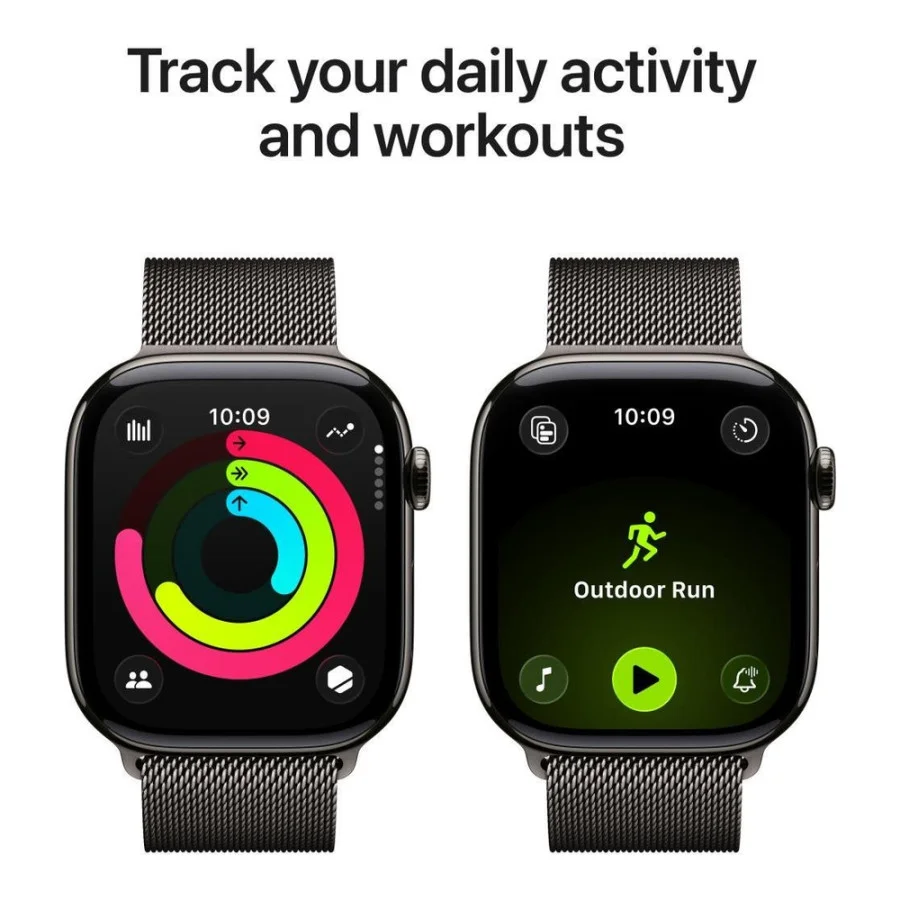 Apple Watch Series 11 GPS + Cellular 46mm Slate Tit. Case w. Slate Milanese Loop - M/L (MFD44)